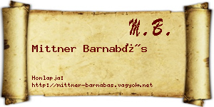 Mittner Barnabás névjegykártya